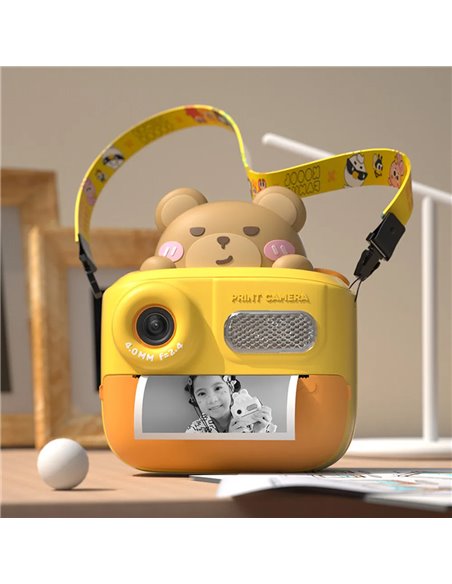 WOWKIDS παιδική φωτογραφική μηχανή K64 με εκτυπωτή, 26MP, 2", κίτρινη