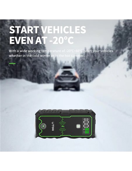 UTRAI εκκινητής μπαταρίας αυτοκινήτου JS-1 Pro με φακό, 12V/2500A, 16000mAh