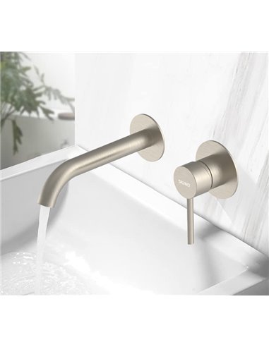 BRUNO μπαταρία νιπτήρα M61615-207, εντοιχισμού, αναμεικτική, ασημί