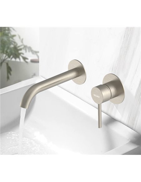 BRUNO μπαταρία νιπτήρα M61615-207, εντοιχισμού, αναμεικτική, ασημί