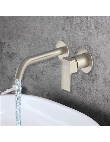 BRUNO μπαταρία νιπτήρα M61615-273, εντοιχισμού, αναμεικτική, ασημί