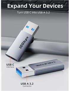 CABLETIME αντάπτορας USB-C σε USB CT-AMCF10-AG, 10Gbps, 3A, γκρι