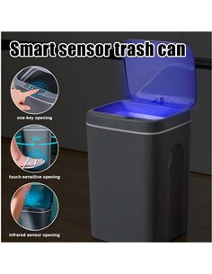 HOME USE κάδος απορριμμάτων HUH-0190 με φωτοκύτταρο, 14lt, γκρι