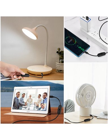 POWERTECH καλώδιο USB-C σε USB CAB-UC085 με διακόπτη, 2A, 2m, μαύρο