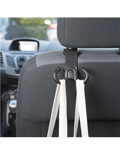 PROPLUS κρεμάστρα αυτοκινήτου 240179 για το προσκέφαλο, μαύρη, 2τμχ