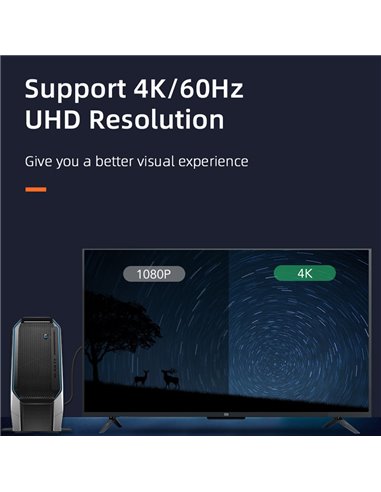 CABLETIME καλώδιο DisplayPort CT-01G, 4K/60Hz, 18 Gbps, 0.5m, μπλε