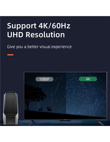 CABLETIME καλώδιο DisplayPort CT-01G, 4K/60Hz, 18 Gbps, 0.5m, μπλε