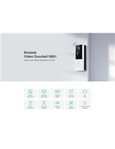 BOTSLAB smart κουδούνι με κάμερα R801, 3MP/2K, WiFi, 5000mAh