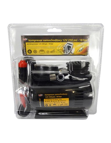MOJE AUTO συμπιεστής αέρος αυτοκινήτου 93-015 με μανόμετρο, 12V, 250PSI