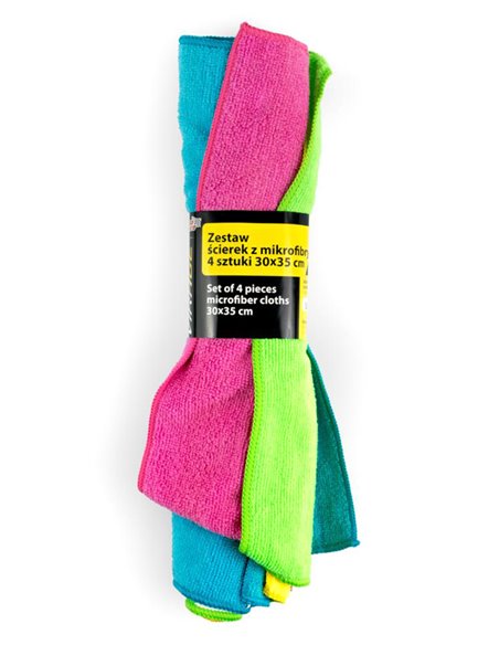 MOJE AUTO σετ πανάκια μικροϊνών 97-028, 30x35cm, διάφορα χρώματα, 4τμχ