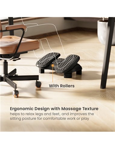 BRATECK υποπόδιο γραφείου FR16-01 με πεντάλ εκγύμνασης ποδιών, μαύρο