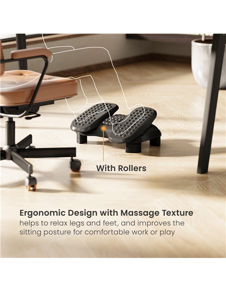 BRATECK υποπόδιο γραφείου FR16-01 με πεντάλ εκγύμνασης ποδιών, μαύρο