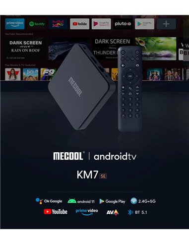 MECOOL TV Box KM7 SE, Google πιστοποίηση, 4K, 2/32GB, WiFi, Android 11