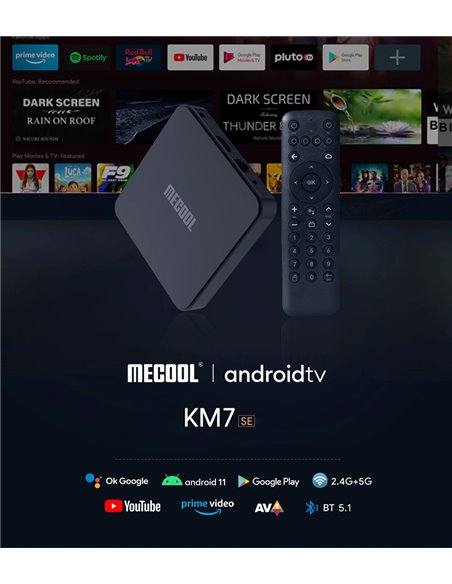 MECOOL TV Box KM7 SE, Google πιστοποίηση, 4K, 2/32GB, WiFi, Android 11