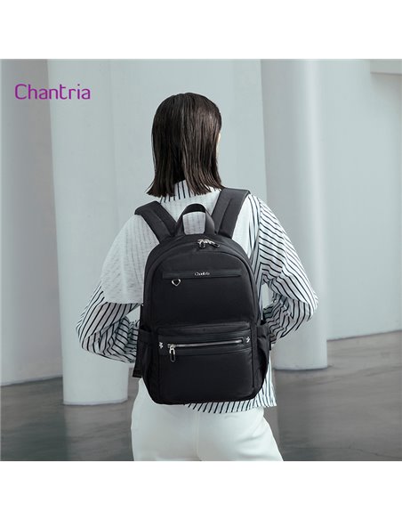 CHANTRIA γυναικεία τσάντα πλάτης CB00649 με θήκη laptop 14", 14.3L, μαύρη