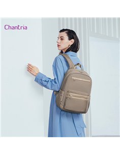 CHANTRIA γυναικεία τσάντα πλάτης CB00649 με θήκη laptop 14", 14.3L, χακί
