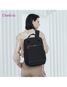CHANTRIA γυναικεία τσάντα πλάτης CB00639 με θήκη laptop 14", 12.5L, μαύρη
