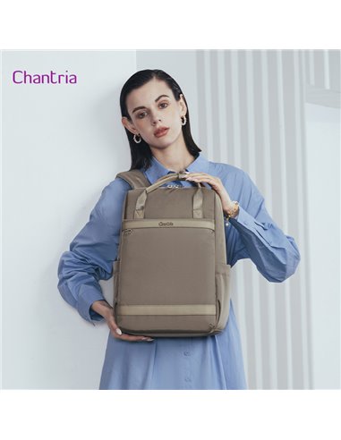 CHANTRIA γυναικεία τσάντα πλάτης CB00639 με θήκη laptop 14", 12.5L, χακί