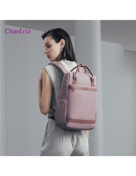 CHANTRIA γυναικεία τσάντα πλάτης CB00639 με θήκη laptop 14", 12.5L, μωβ