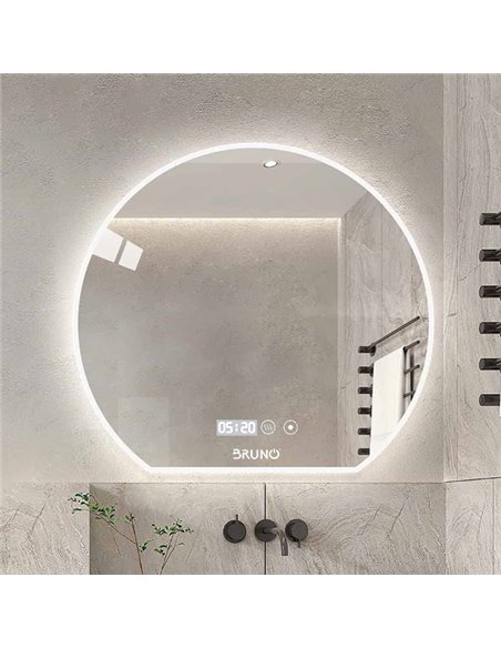 BRUNO καθρέφτης μπάνιου LED BRN-0202, ημικυκλικός, 24W, 73x80cm, IP67