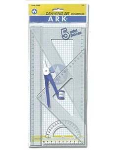 Ark σετ χάρακες 4 τεμαχίων με διαβήτη - μολύβι