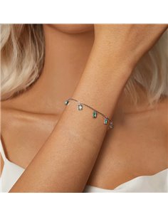 BAMOER βραχιόλι BSB168 με διάφανα κρύσταλλα, ασήμι 925, ασημί/βεραμάν