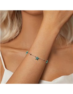 BAMOER βραχιόλι SCB276, σχήμα κοχύλι, ασήμι 925, ασημί/βεραμάν