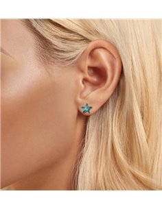 BAMOER σκουλαρίκια καρφωτά SCE1747 σε σχήμα κοχύλι, ασήμι 925, βεραμάν