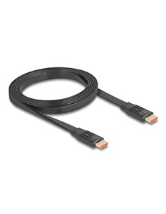 DELOCK καλώδιο HDMI 81002, flat, 8K/60Hz, 48 Gbps, eARC, HDR, 2m, μαύρο