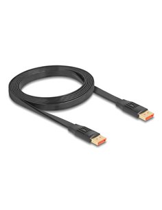 DELOCK καλώδιο DisplayPort 81006, flat, 8K/60Hz 32.4 Gbps HDR, 2m, μαύρο