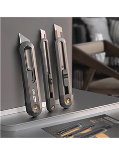 DELI σετ κοπίδια HT4003 με κλείδωμα & άμεσο άνοιγμα, 9/18/20mm, μαύρο, 3τμχ