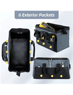 DELI τσάντα εργαλείων χειρός DL430018, υφασμάτινη, 40x20x27cm, γκρι