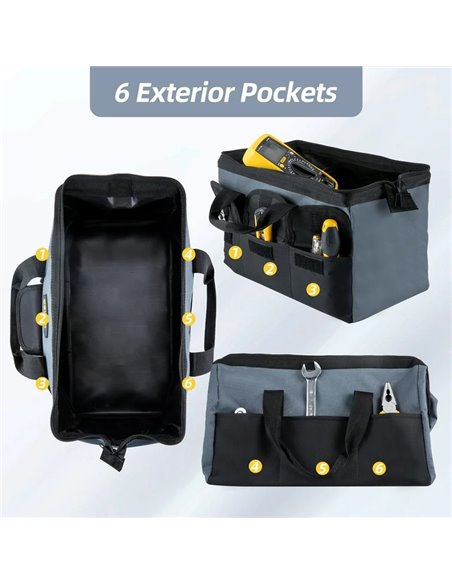 DELI τσάντα εργαλείων χειρός DL430018, υφασμάτινη, 40x20x27cm, γκρι
