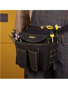 DELI εργαλειοθήκη μέσης DL-P4, υφασμάτινη, 22x14x20cm, μαύρη