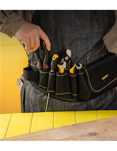 DELI εργαλειοθήκη μέσης DL5864, υφασμάτινη, 60x14.5x5cm, μαύρη