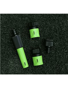 DELI σετ εκτοξευτής νερού DL8798 με ρακόρ & ταχυσυνδέσμους, 1/2" & 3/4", 4τμχ