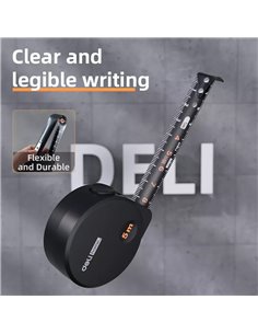DELI μέτρο HT8519 με αυτόματη επαναφορά & κλείδωμα, 19mm x 5m