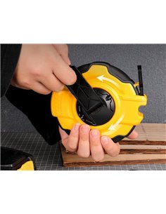 DELI μέτρο DL9920 με μηχανισμό αναδίπλωσης, fibreglass ταινία, 14.5mm x 20m