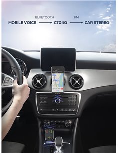 LDNIO FM Transmitter & φορτιστής C704Q, 2x USB/1x USB-C, 36W, Bluetooth, μαύρο