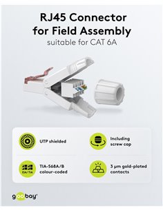 GOOBAY βύσμα RJ45 65942, CAT 6 UTP, tool-free, λευκό