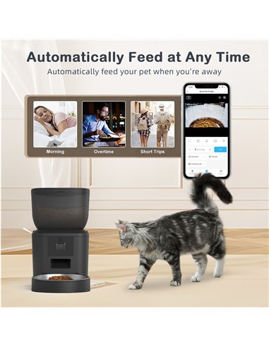 BRUNO smart ταΐστρα κατοικίδιων BRN-0212 με κάμερα 2MP, 4L, WiFi, μαύρη