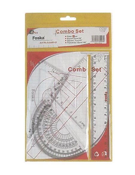 Σετ χάρακες διάφανοι πλαστικοί