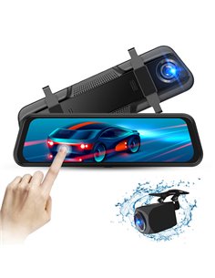 POWERTECH καθρέφτης αυτοκινήτου με κάμερες PT-1330, μπροστινή/οπισθοπορείας, 9.66" οθόνη, 1080p