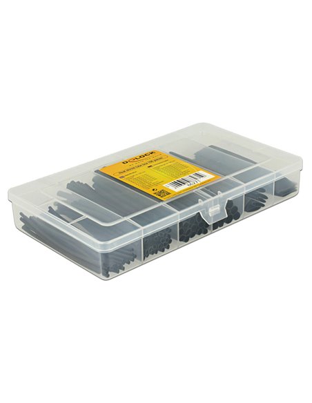 DELOCK σετ θερμοσυστελλόμενων μονωτικών 86271, 2:1, μαύρα, 100τμχ