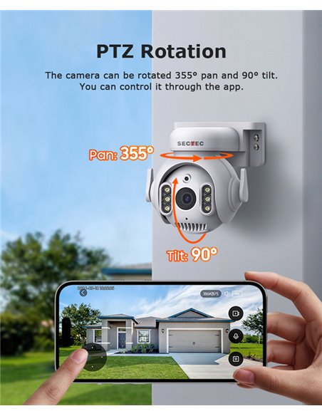 SECTEC smart κάμερα ST-515C-3MTY, 3MP, WiFi, SD, PTZ, IP65