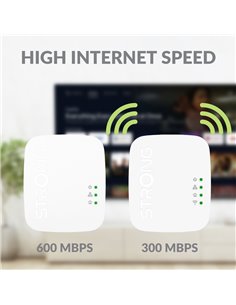 STRONG Powerline Kit POWERLWF600DUOMINI, 600Mbps, 300Mbps WiFi, 2τμχ