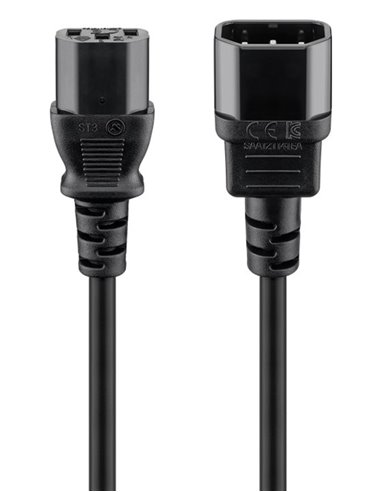 GOOBAY καλώδιο προέκτασης τροφοδοσίας 95124, 0.75mm², 0.5m, μαύρο