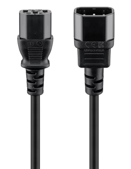 GOOBAY καλώδιο προέκτασης τροφοδοσίας 95124, 0.75mm², 0.5m, μαύρο