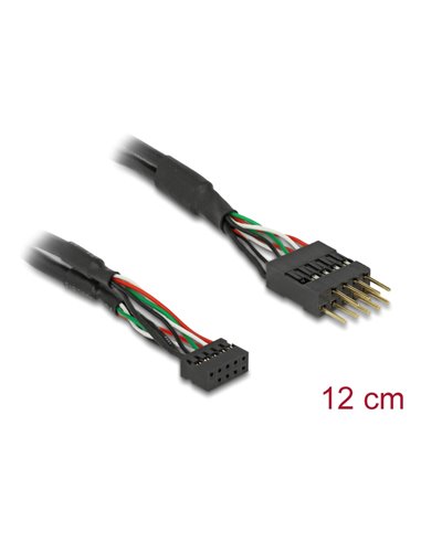 DELOCK καλώδιο USB 2.0 10-pin 2mm σε 2.54mm 41977, 480 Mbps, 12cm