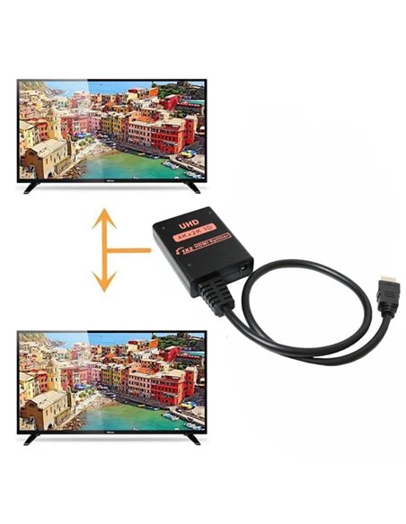 POWERTECH HDMI splitter CAB-H173, 1-in σε 2-out, 4K/30Hz, HDR/HDCP, μαύρο